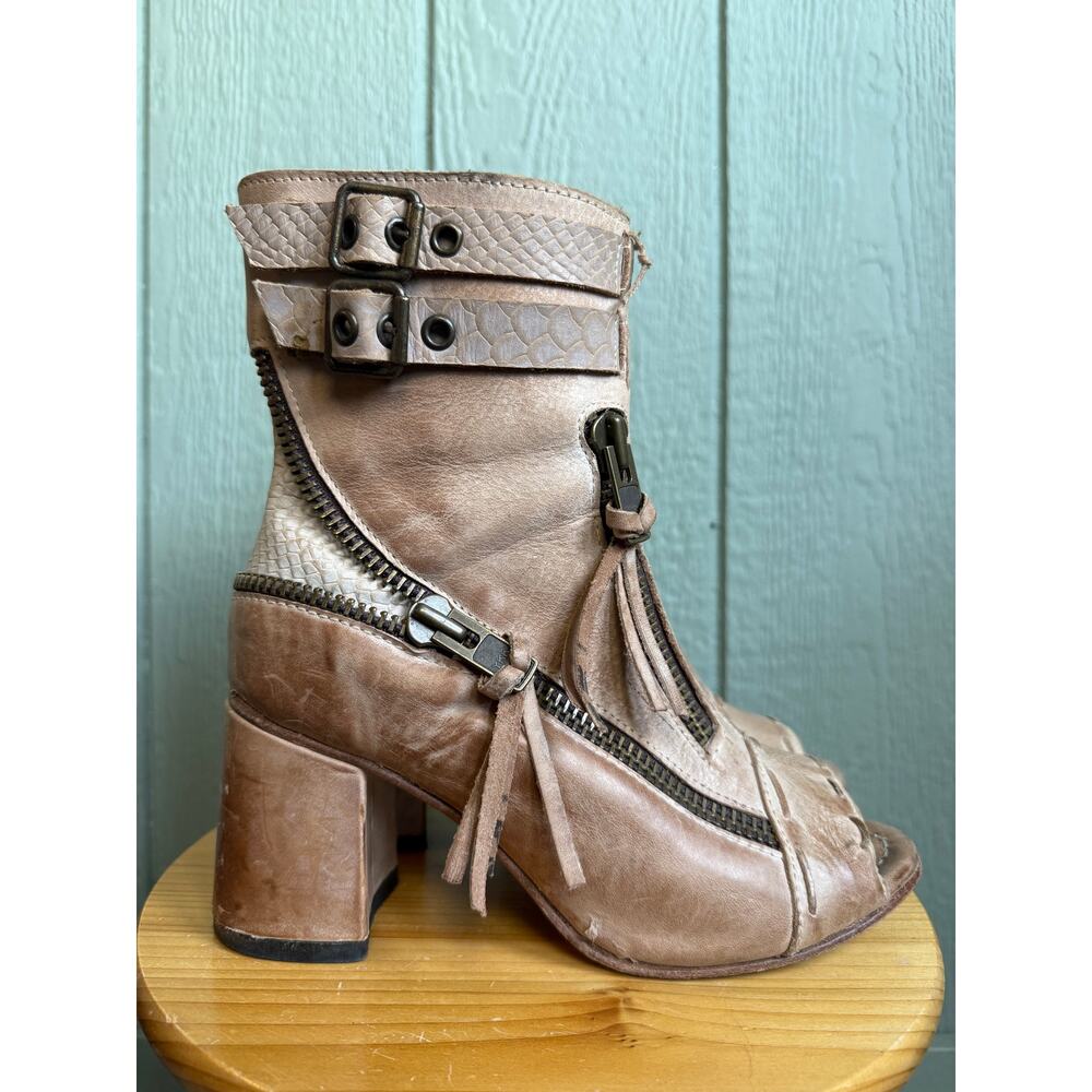 Freebird by Steven Zombi Open Toe Ankle Booties 9 - Picture 2 of 8
